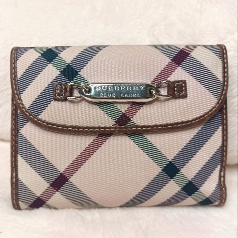 BURBERRY BLUE LABEL WALLET light pink  and brown leather